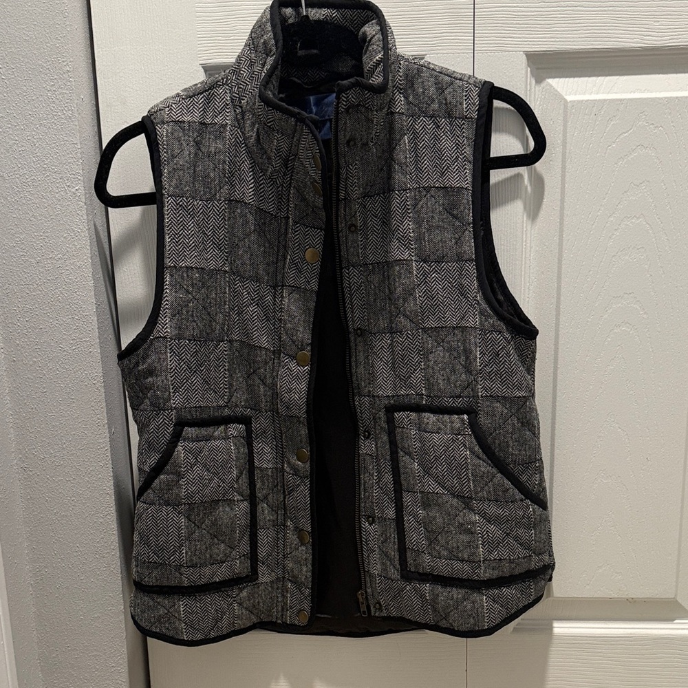 Boutique Blue Rain Tweed Quilted Vest